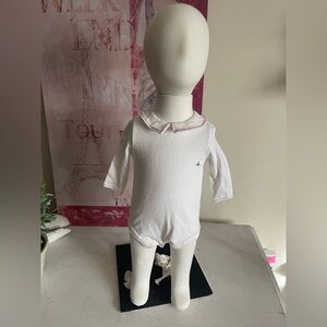 Talbots Kids White Onesie with Red Stitching